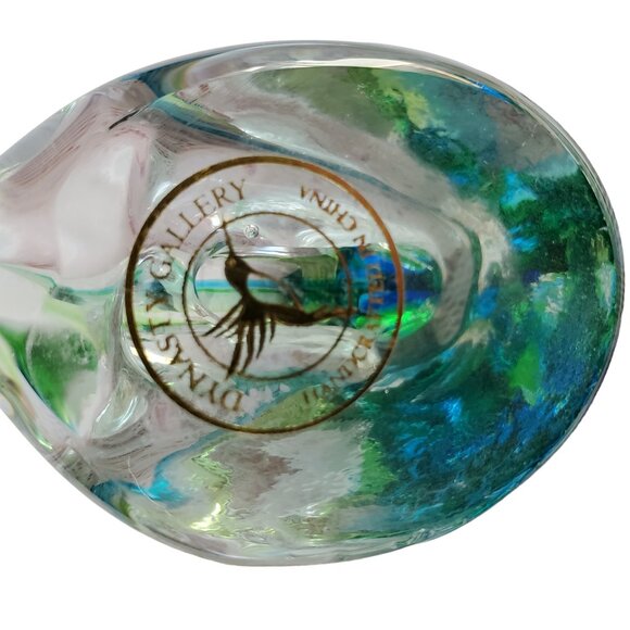 Dynasty Gallery Seahorse Figurine Blown Art Glass Blue Green Seaside Decor 5.75" - Picture 3 of 10